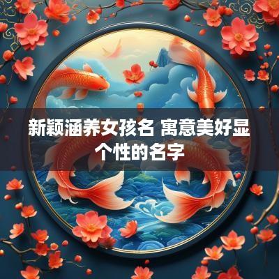 新颖涵养女孩名 寓意美好显个性的名字