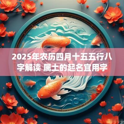 2025年农历四月十五五行八字解读 属土的起名宜用字