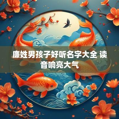 廉姓男孩子好听名字大全 读音响亮大气