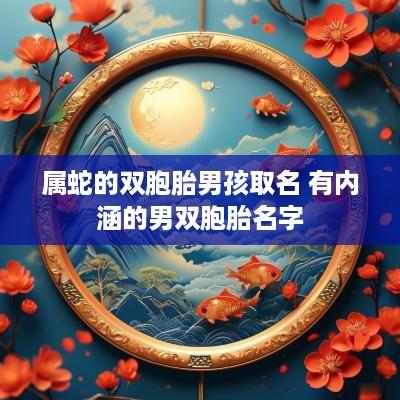 属蛇的双胞胎男孩取名 有内涵的男双胞胎名字