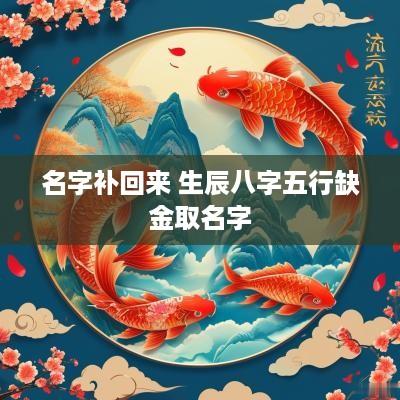 名字补回来 生辰八字五行缺金取名字