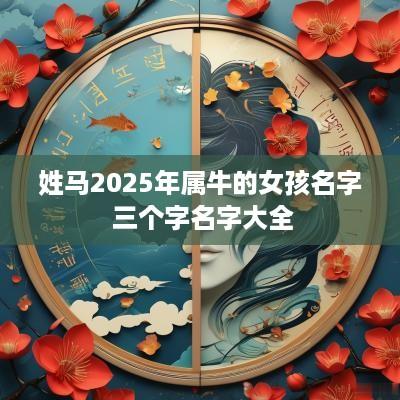 姓马2025年属牛的女孩名字 三个字名字大全