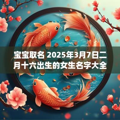 宝宝取名 2025年3月7日二月十六出生的女生名字大全