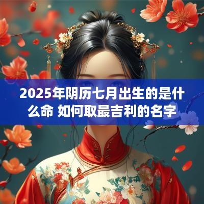 2025年阴历七月出生的是什么命 如何取最吉利的名字
