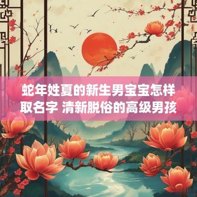蛇年姓夏的新生男宝宝怎样取名字 清新脱俗的高级男孩名字