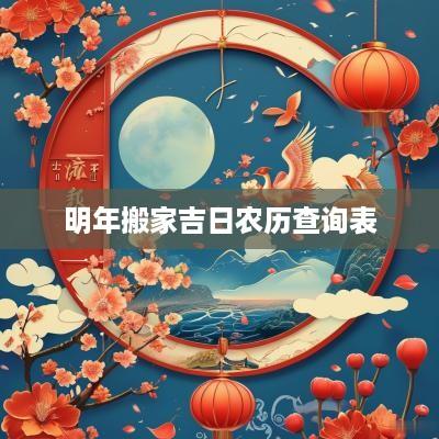 明年搬家吉日农历查询表