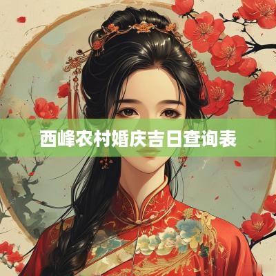 西峰农村婚庆吉日查询表