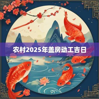农村2025年盖房动工吉日
