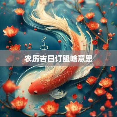 农历吉日订盟啥意思