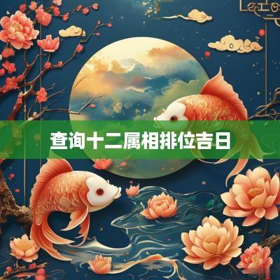 查询十二属相排位吉日