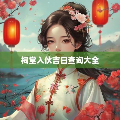 祠堂入伙吉日查询大全