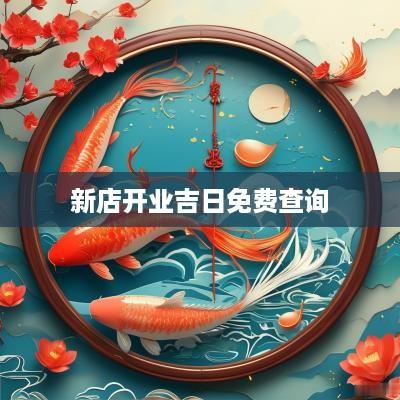 新店开业吉日免费查询