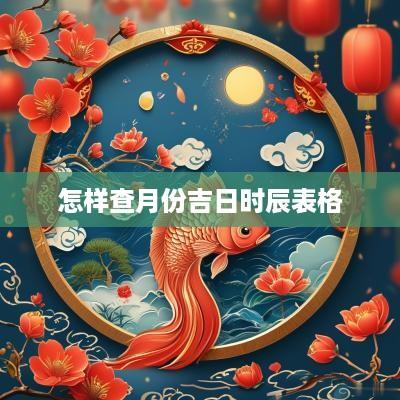 怎样查月份吉日时辰表格