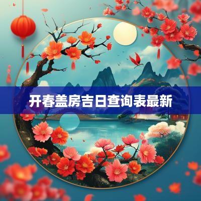 开春盖房吉日查询表最新