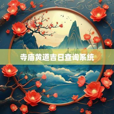 寺庙黄道吉日查询系统