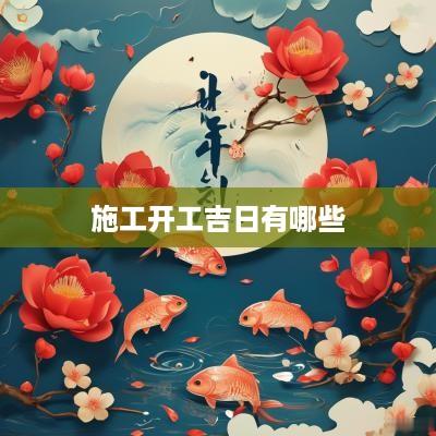 施工开工吉日有哪些