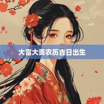 大富大贵农历吉日出生