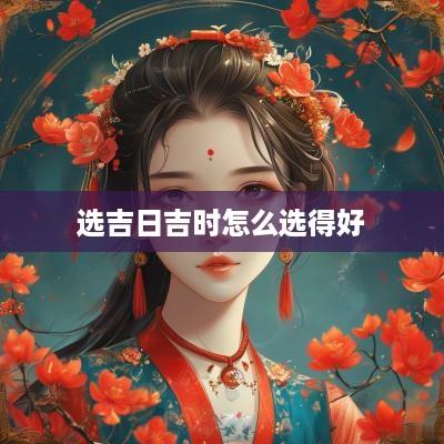 选吉日吉时怎么选得好