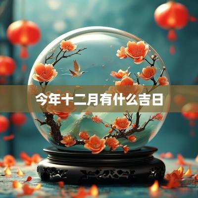 今年十二月有什么吉日