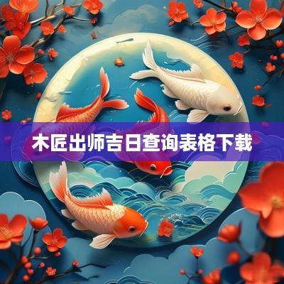 木匠出师吉日查询表格下载