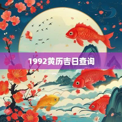1992黄历吉日查询