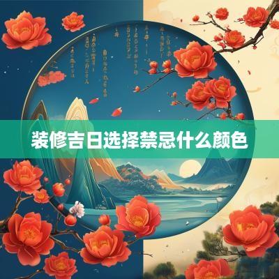装修吉日选择禁忌什么颜色