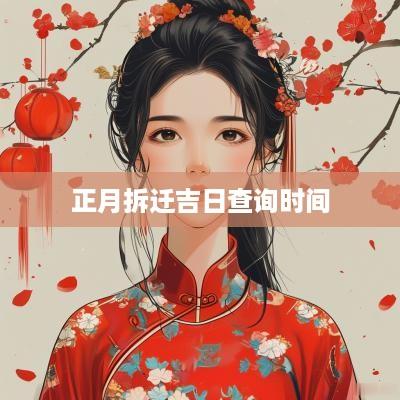 正月拆迁吉日查询时间