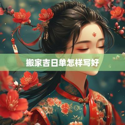 搬家吉日单怎样写好