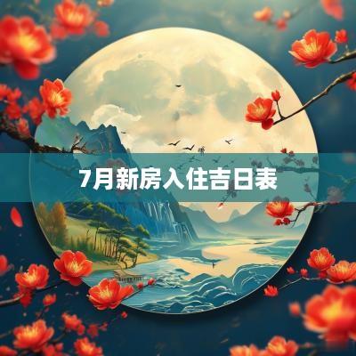 7月新房入住吉日表