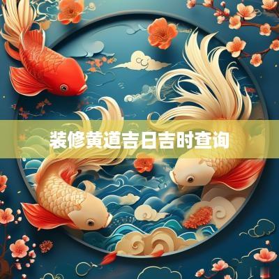 装修黄道吉日吉时查询