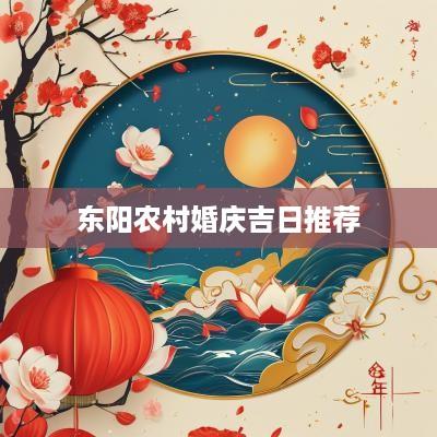 东阳农村婚庆吉日推荐