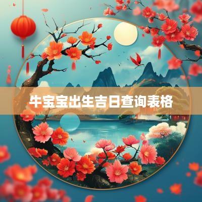牛宝宝出生吉日查询表格