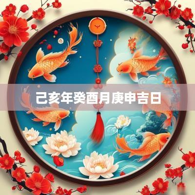 己亥年癸酉月庚申吉日