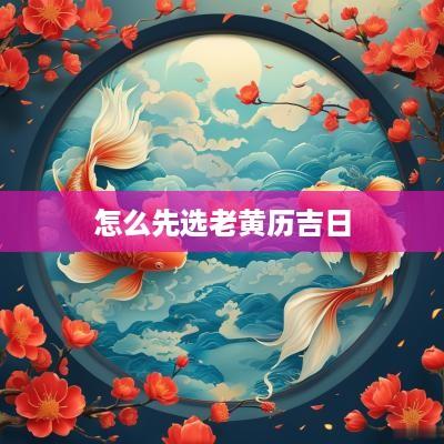 怎么先选老黄历吉日