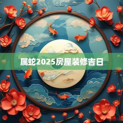 属蛇2025房屋装修吉日