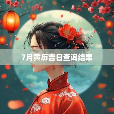 7月黄历吉日查询结果