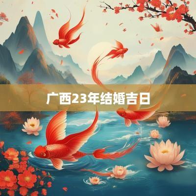广西23年结婚吉日