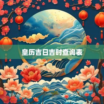 皇历吉日吉时查询表
