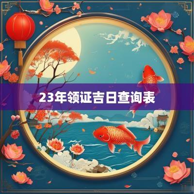 23年领证吉日查询表