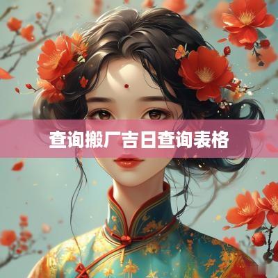 查询搬厂吉日查询表格