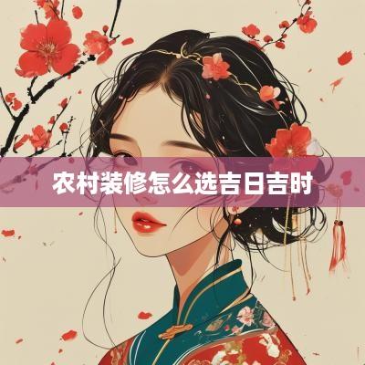 农村装修怎么选吉日吉时