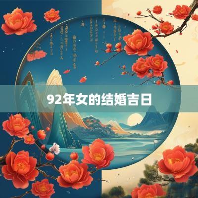 92年女的结婚吉日