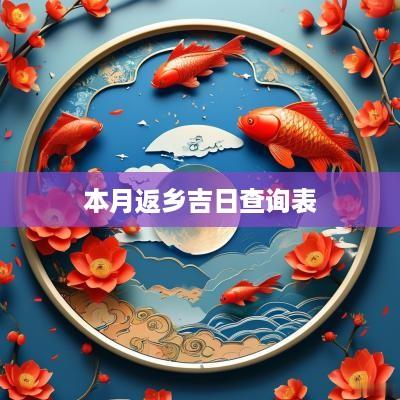 本月返乡吉日查询表
