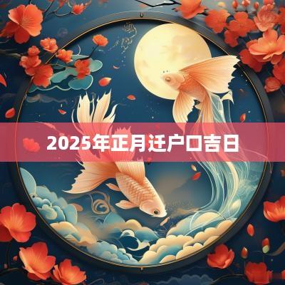 2025年正月迁户口吉日