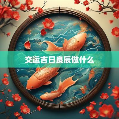 交运吉日良辰做什么