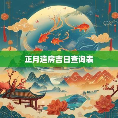 正月造房吉日查询表
