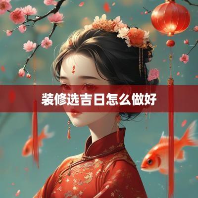 装修选吉日怎么做好