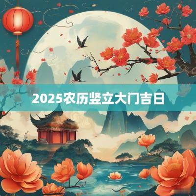 2025农历竖立大门吉日