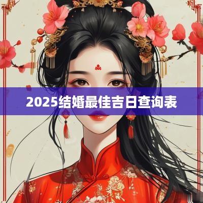 2025结婚最佳吉日查询表