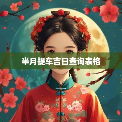 半月提车吉日查询表格